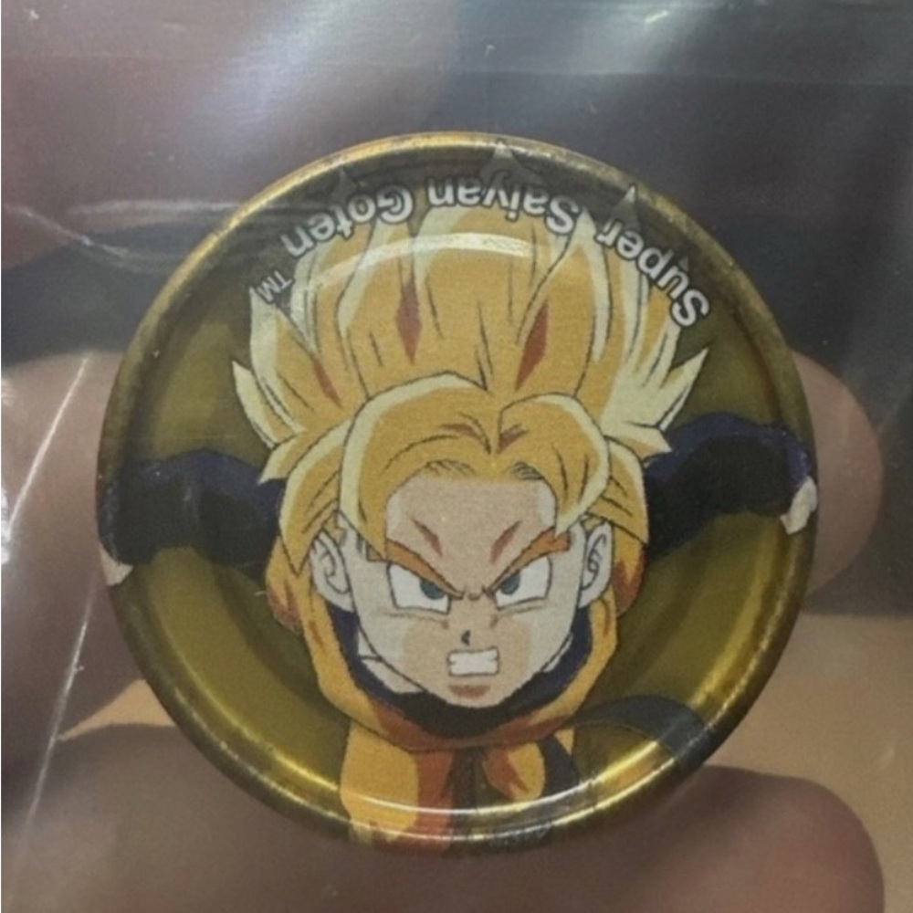 Dragonball Z Super Saiyan Goten Gold Metal Tazos Pog 1 Edition Rare